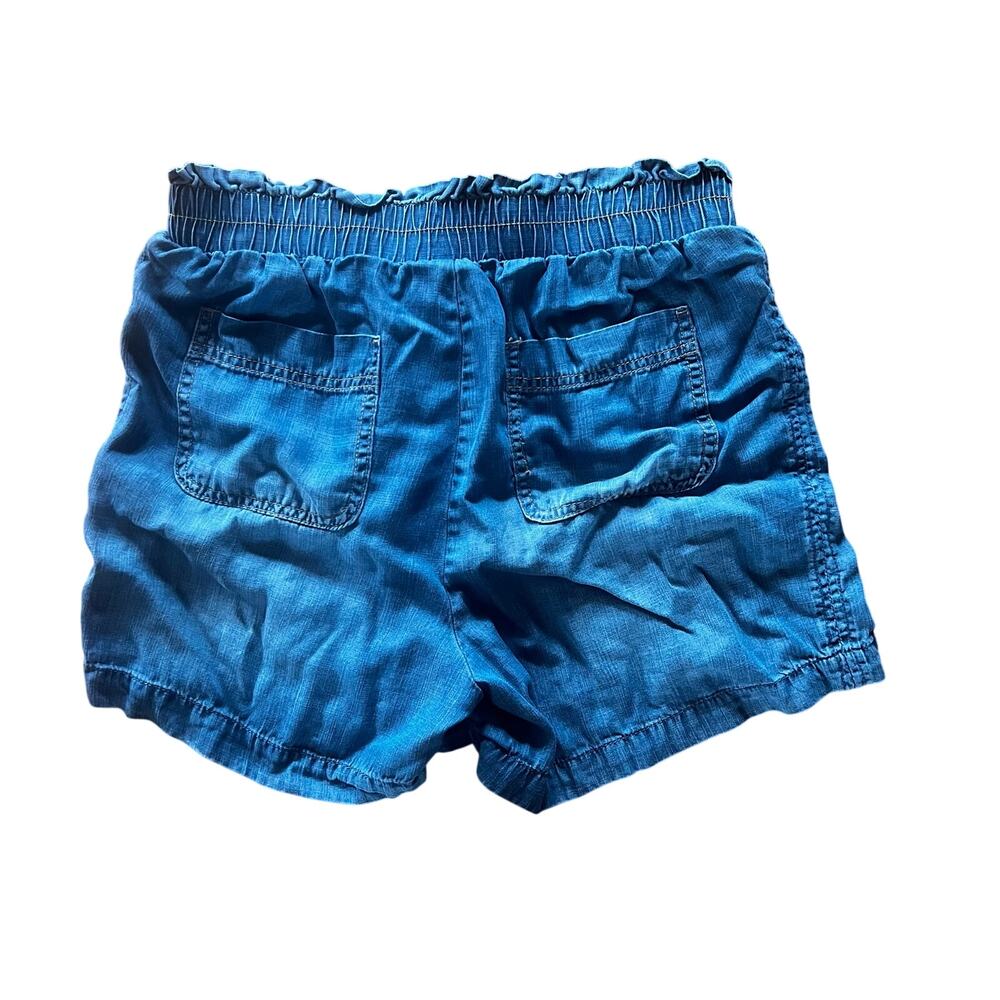 Knox Rose Blue Lyocell Paperbag Waist Shorts | Women's Small - Picture 3 of 4